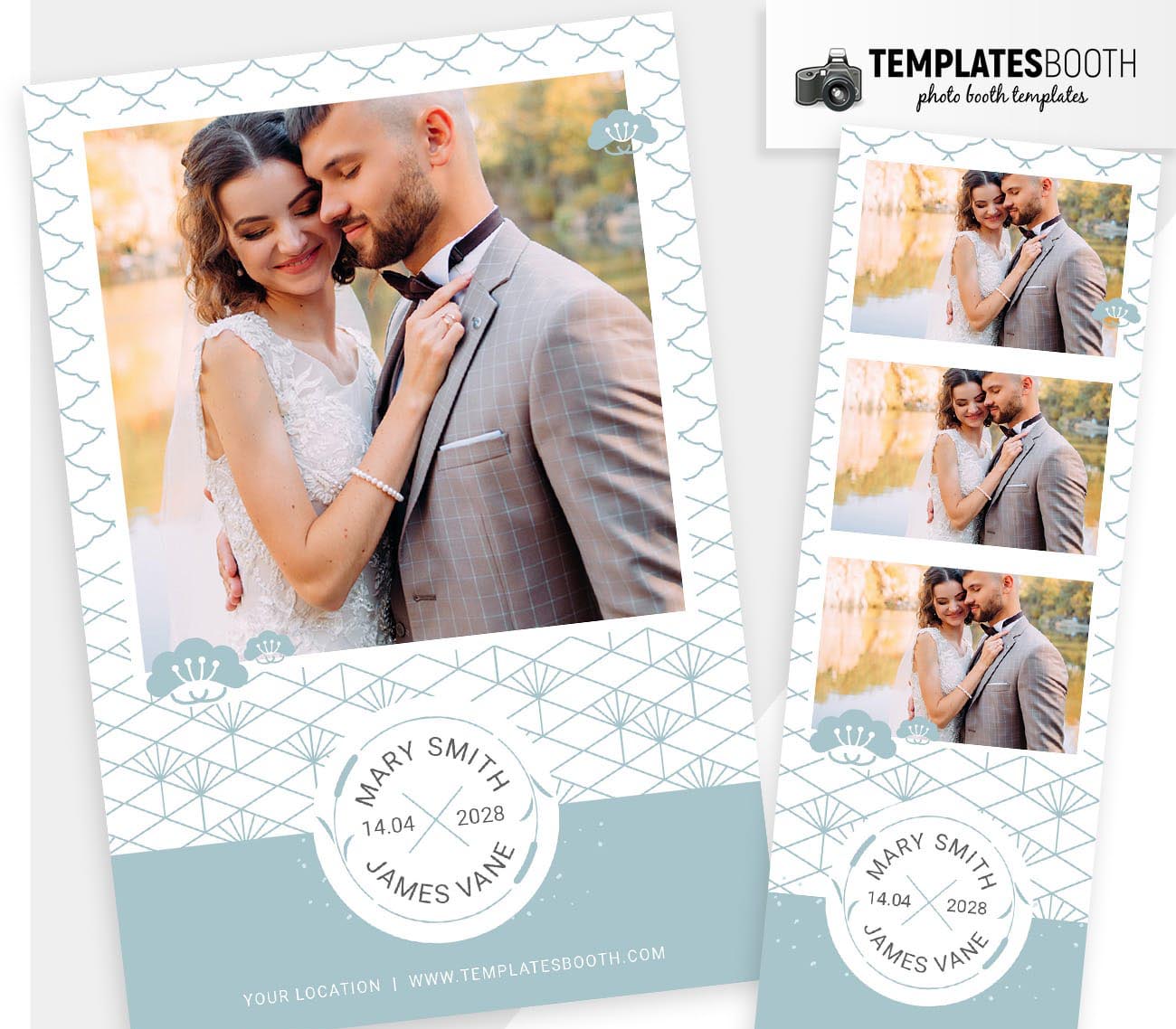 Blue Pattern DSLR Booth Template