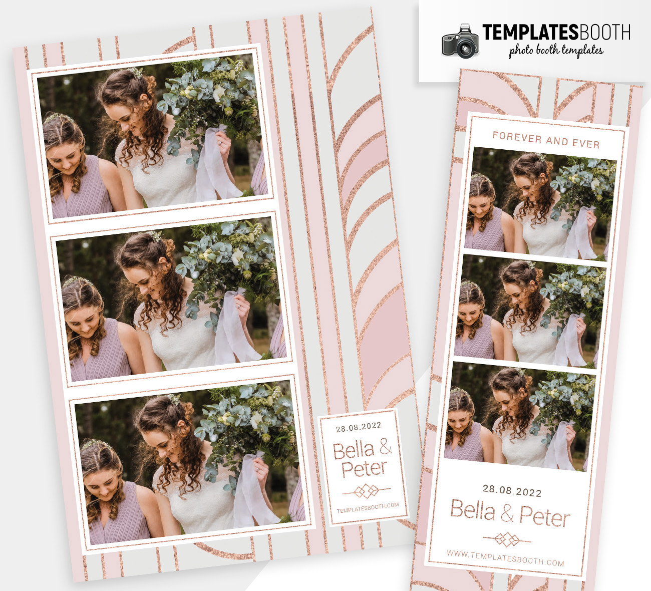 Pink Gold Wedding DSLR Booth Template