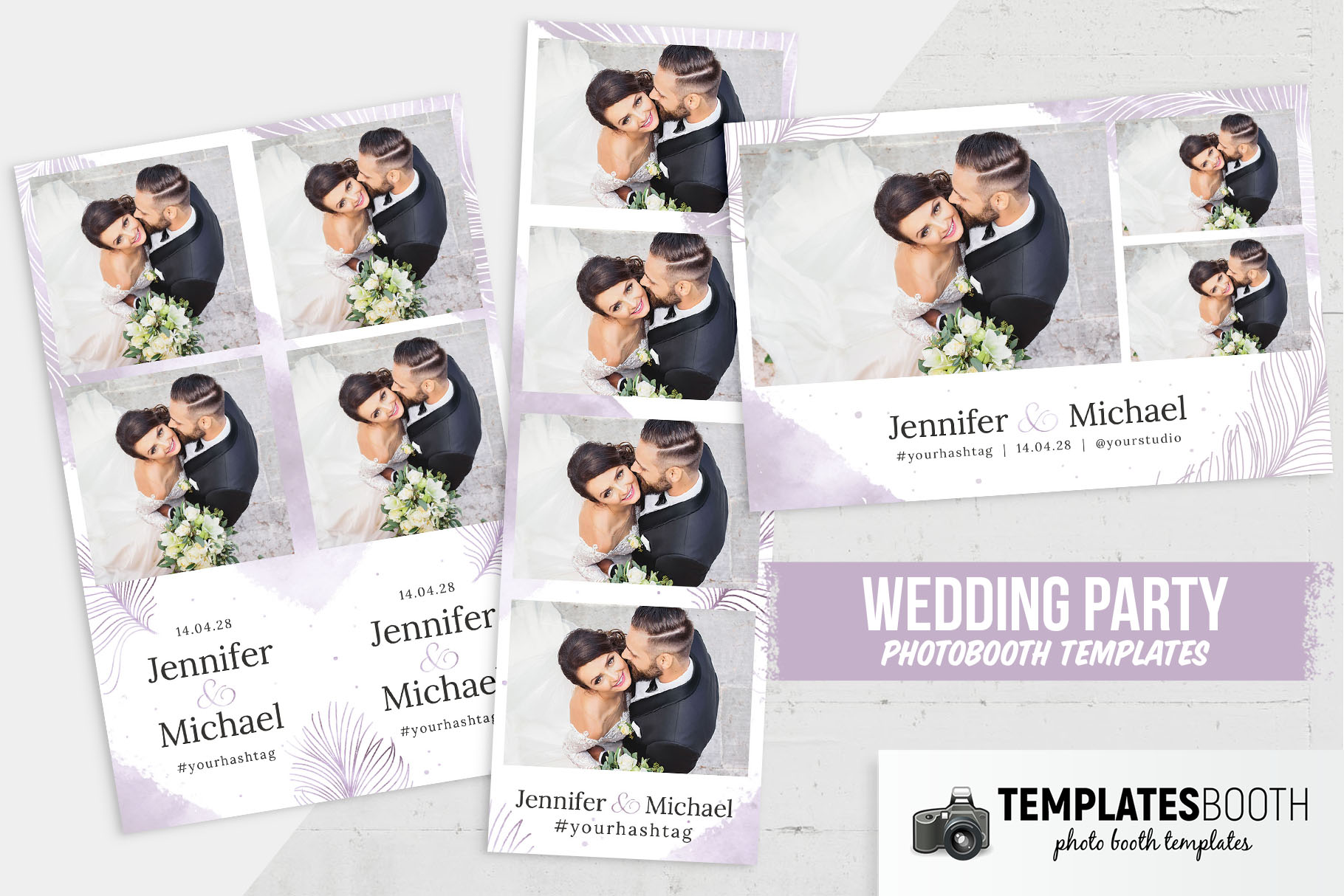 Minimal Purple Wedding DSLR Booth Template