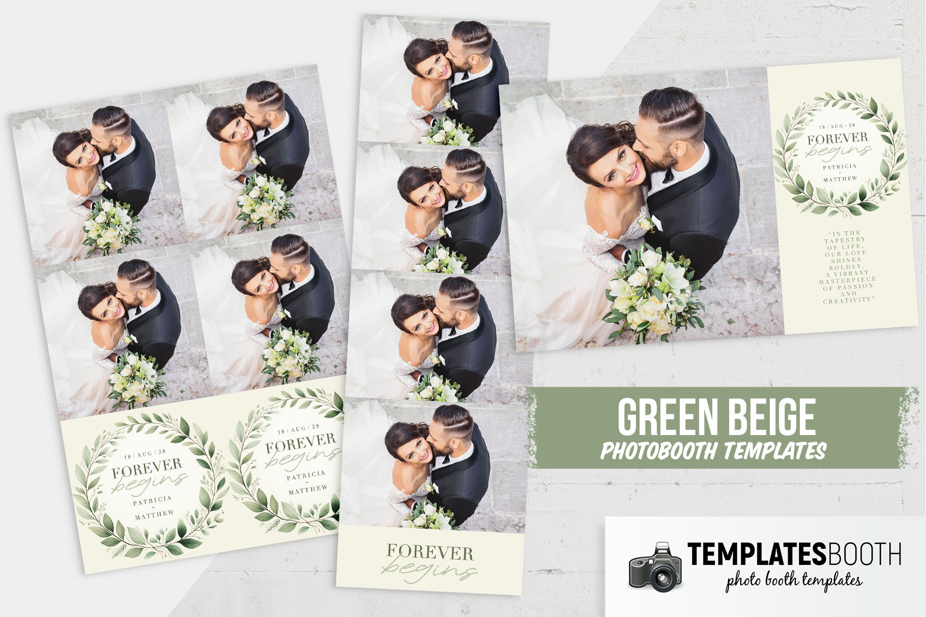 Green Foliage Wreath DSLR Booth Template