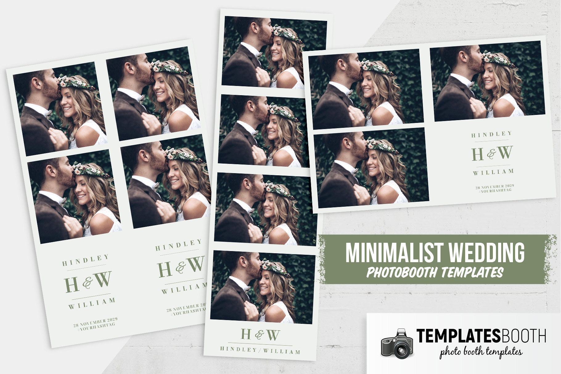 Sage Wedding DSLR Booth Template